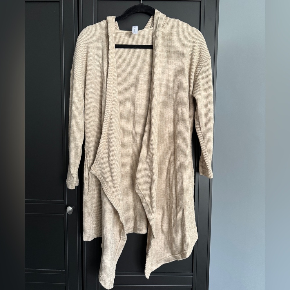 Waffle knit cardigan